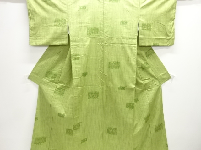 JAPANESE KIMONO / ANTIQUE KIMONO / SILK / TSUMUGI / WOVEN SARASA PATTERN